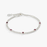 Light Amethyst Curb Chain Bracelet, June Birthstone Silver | Alex and Ani