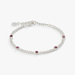Light Amethyst Curb Chain Bracelet, June Birthstone Silver | Alex and Ani
