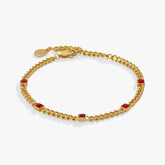 Ruby Curb Chain Bracelet, July Birthstone Silver | Alex and Ani
