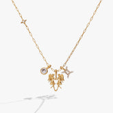 Gemini Charm Cluster Necklace Stainless Steel Gold | Alex and Ani