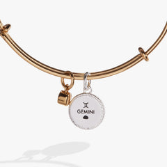 Gemini Zodiac Charm Bangle Two Tone | Alex and Ani