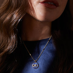 Sodalite Evil Eye Necklace Gold | Alex and Ani