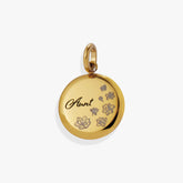 Aunt Flower Disc Charm Stainless Steel Gold | Alex and Ani