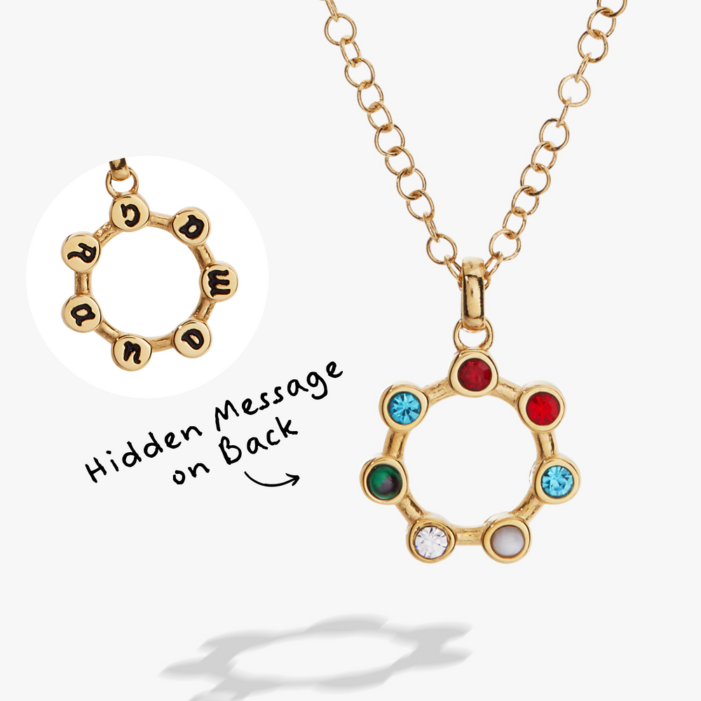 Grandma Crystal Necklace Stainless Steel Gold | Alex and Ani