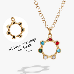 Grandma Crystal Necklace Stainless Steel Gold | Alex and Ani
