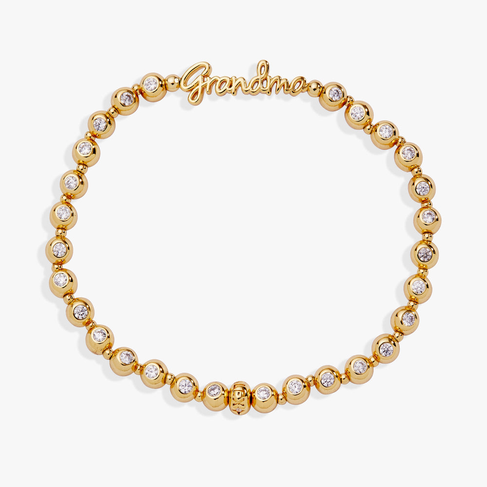 Grandma Elongated Crystal Stretch Bracelet Silver | Alex and Ani