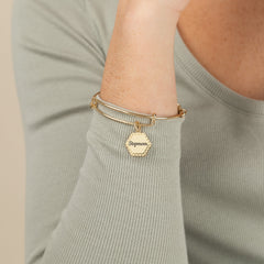 Stepmom 'You're In My Heart Forever' Charm Bangle Shiny Antique Gold | Alex and Ani