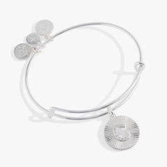 Pave Starburst Texture Initial Bangle C Gold | Alex and Ani