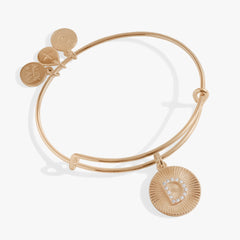 Pave Starburst Texture Initial Bangle D Gold | Alex and Ani