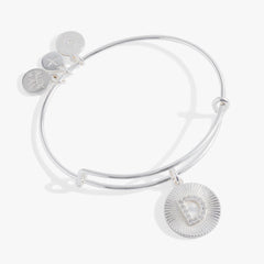 Pave Starburst Texture Initial Bangle D Gold | Alex and Ani