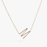 Precious Elongated Initial Necklace M 14kt Gold Over .925 Sterling Silver | Alex and Ani