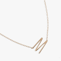 Precious Elongated Initial Necklace M 14kt Gold Over .925 Sterling Silver | Alex and Ani