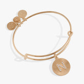 Pave Starburst Texture Initial Bangle N Gold | Alex and Ani