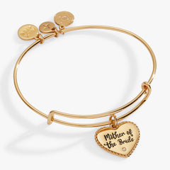 Mother of the Bride Heart Bangle – Keepsake Wedding Gift for Mom Gold | Alex and Ani