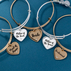 Mother of the Bride Heart Bangle – Keepsake Wedding Gift for Mom Gold | Alex and Ani