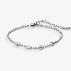 “Babe” Crystal Tennis Bracelet – Fun Special Occasion Jewelry Gift Stainless Steel Gold | Alex and Ani
