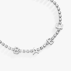 “Babe” Crystal Tennis Bracelet – Fun Special Occasion Jewelry Gift Stainless Steel Gold | Alex and Ani