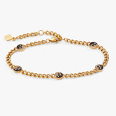 Yin Yang Curb Chain Bracelet Stainless Steel Gold | Alex and Ani