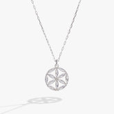 Faith and Family Rosette Pendant Necklace Silver | Alex and Ani