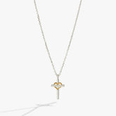 Sterling Silver Cross and Heart Necklace – Faith & Love Special Occasion Jewelry Two Tone - Sterling Silver | Alex and Ani