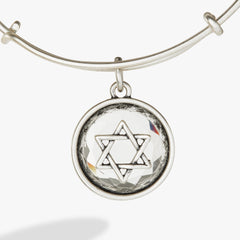 Star of David Crystal Charm Bangle Antique Silver | Alex and Ani