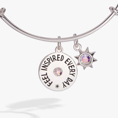 Feel Inspired Every Day' Mantra Charm Bangle
Silver | Alex and Ani
