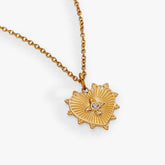 Heart Starburst Engravable Pendant Stainless Steel Gold | Alex and Ani