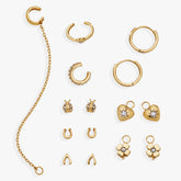 9 Pc Love & Luck Earring Set Stainless Steel Gold | Alex and Ani