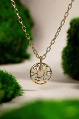 Love and Luck Wheel Charm Necklace Gold | Alex and Ani