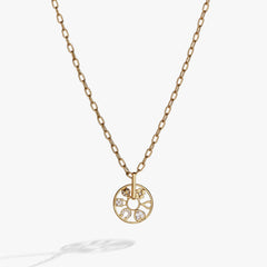 Love and Luck Wheel Charm Necklace Gold | Alex and Ani