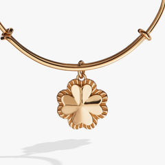 Four-Leaf Clover Charm Bangle Gold | Alex and Ani
