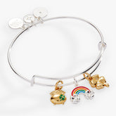 St. Patrick’s Day End of the Rainbow Multi-Charm Bangle Two Tone | Alex and Ani