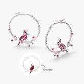 Cardinal Hoop Earrings Silver | Alex and Ani
