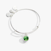 Peridot August Birthstone Charm Bangle Silver | Alex and Ani