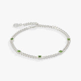 Peridot Curb Chain Bracelet, August Birthstone Silver | Alex and Ani