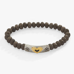 Antique Heart Stretch Bracelet Two Tone | Alex and Ani
