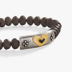 Antique Heart Stretch Bracelet Two Tone | Alex and Ani