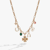 Lucky Four Lear Clover Charm Necklace Gold | Alex and Ani