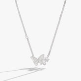 Glass Butterfly Inline Necklace Silver | Alex and Ani