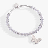 Glass Butterfly Beaded Charm Bangle Silver | Alex and Ani