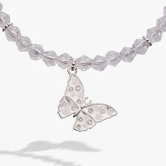 Glass Butterfly Beaded Charm Bangle Silver | Alex and Ani