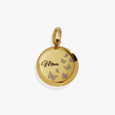 Mom Butterfly Disc Charm Stainless Steel Gold | Alex and Ani