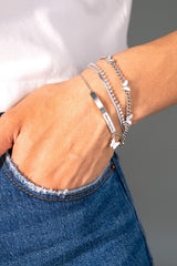 “Choose Happiness” Inline Bracelet Stainless Steel Silver | Alex and Ani