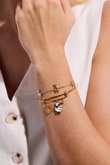 Garden Party Multi Charm Bangle Gold | Alex and Ani