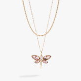 Crystal Dragonfly Double Layer Necklace Gold | Alex and Ani