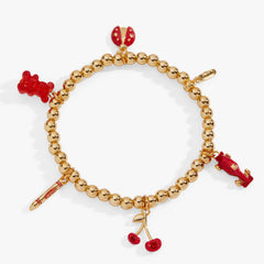 Crayola Scarlet Charm Stretch Bracelet Silver | Alex and Ani