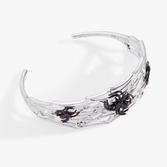 Glow in the Dark Spider Web Cuff Silver | Alex and Ani