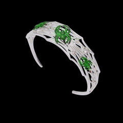 Glow in the Dark Spider Web Cuff Silver | Alex and Ani