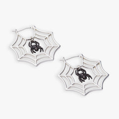 Glow in the Dark Spider Web Hoop Silver | Alex and Ani