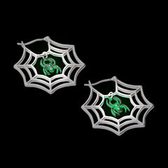 Glow in the Dark Spider Web Hoop Silver | Alex and Ani